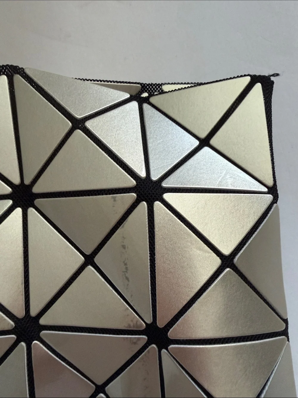 Geometric Panels Metallic Tote with adjustable handles